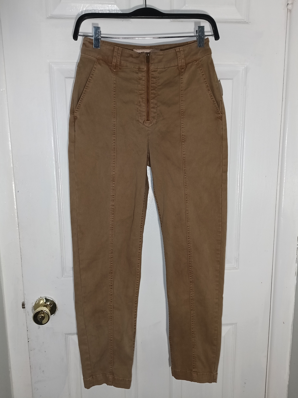 Tan High-Rise Casual Pants Amazon Essentials Size uS 2.